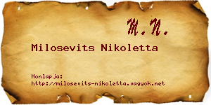 Milosevits Nikoletta névjegykártya